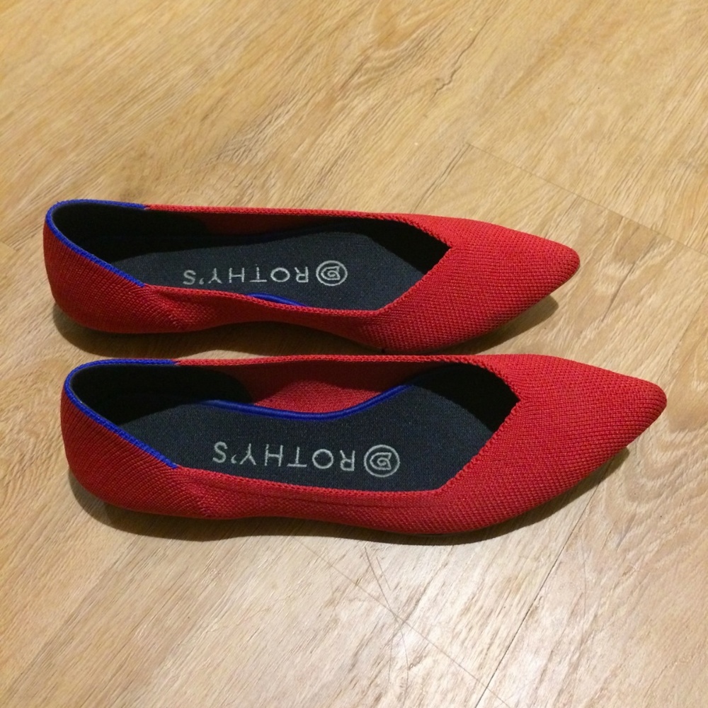 Rothy's chili red women's pointed flat